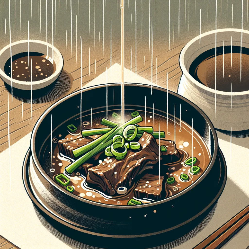 빗소리에 맞춰 우려나오는 갈비탕